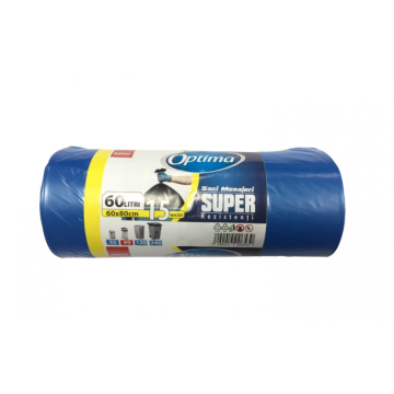 Saci gunoi Sano Optima Super 60litri, 15, 60*80 albastri