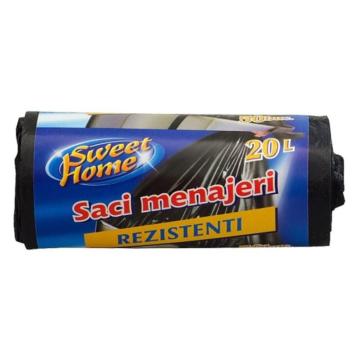 Saci menajeri 20 L, 50/rola, HDPE, negri