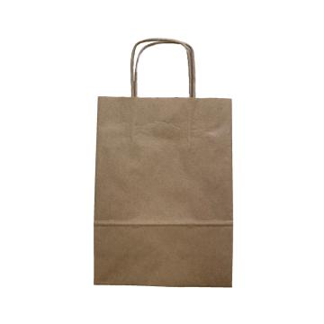 Sacosa hartie marou cu maner rasucit 18x24x8 cm