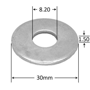 Saiba extra plata M8x30x1.5 DIN 522 - 200 buc/cutie