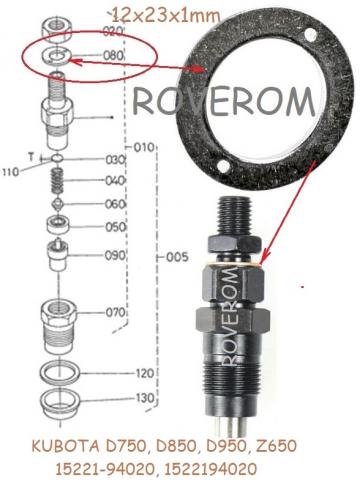 Saiba injector-conducta retur Kubota D750, D850, D950, Z650