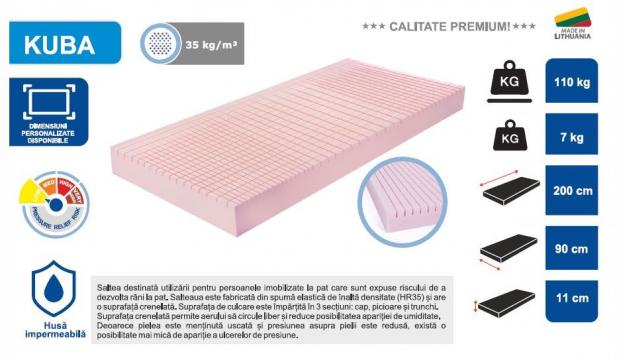 Saltea pat cu husa Kuba 200x90x11cm