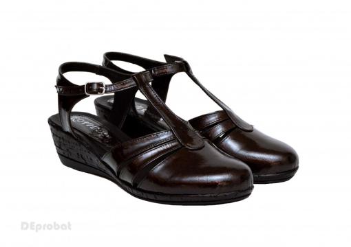 Sandale dama negre lacuite din piele naturala S56N