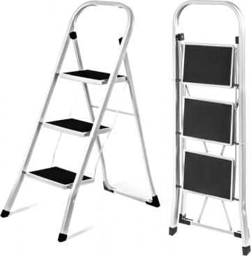 Scara din aluminiu, pliabila 3 trepte anti-alunecare