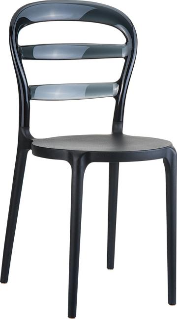 Scaun Siesta Miss Bibi, 42x50xh85cm, plastic, negru