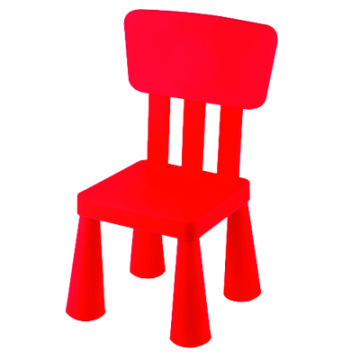 Scaun copii Raki Mamont 30x30xh67cm cu spatar patrat, rosu
