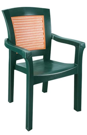 Scaun cu brate gradina, terasa Raki Side, plastic, verde