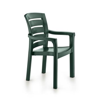 Scaun gradina cu brate Raki Didim, plastic, verde, 56x51xh90