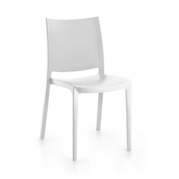 Scaun gradina, terasa Raki Olimpus, alb, plastic
