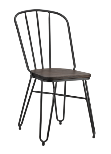Scaun metalic sezut lemn Raki Industrial 51x43x87cm