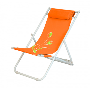 Scaun pliant plaja/camping cu perna Raki Flower 7, reglabil