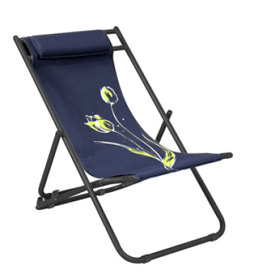 Scaun pliant plaja/camping cu perna Raki Flower 7, reglabil