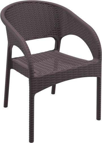 Scaun terasa aspect ratan Siesta Panama, cu brate, 58x64xh80