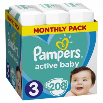 Scutece Pampers Active Baby 6-10kg Midi 3 (208buc)