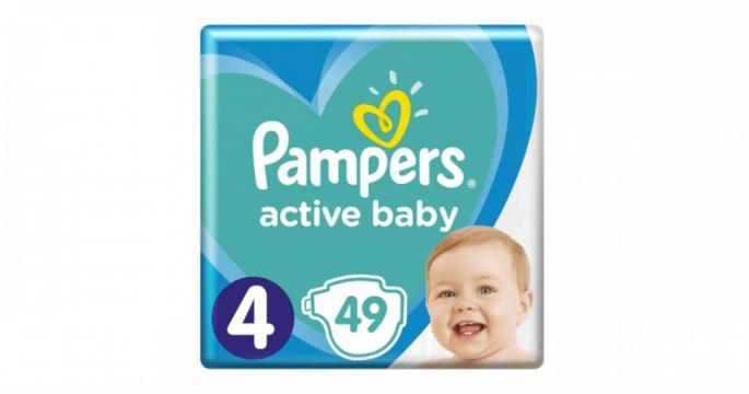 Scutece Pampers Active Baby 9-14kg Maxi 4 (49buc)