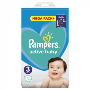 Scutece Pampers Active Baby Mega Pack 6-10kg Midi 3 (152buc)