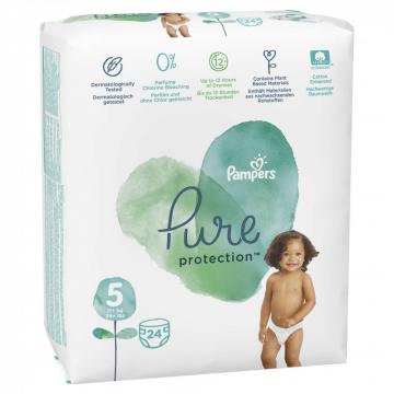 Scutece Pampers Pure Protection 11-16kg Junior 5 (24buc)