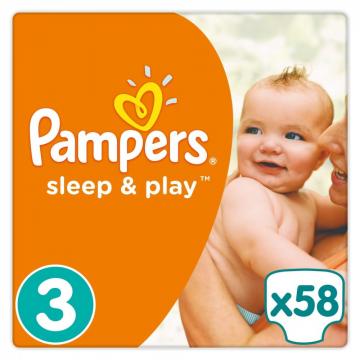 Scutece Pampers SleepPlay 6-10kg Midi 3 (58buc)