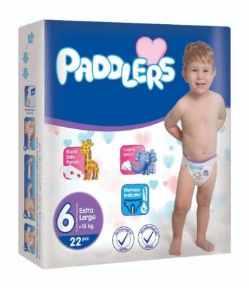 Scutece copii Paddlers, marime 6, 114 buc/set X Large, +15kg