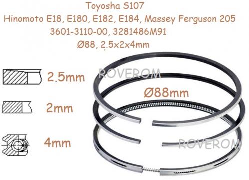 Segmenti piston Toyosha S107, Hinomoto E18, E180, E182, E184