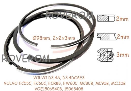 Segmenti piston Volvo D3.4D, Volvo EC55C, EC60C, ECR88, 98mm