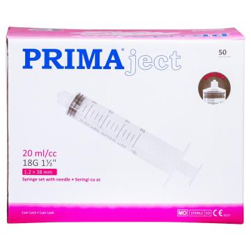 Seringi 20 ml cu filet si ac 18G - Prima - 50 buc.