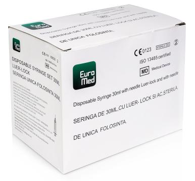 Seringi 30 ml cu Luer Lock si Ac 18G - 40 buc