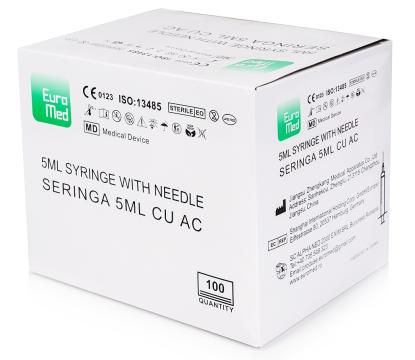 Seringi 5 ml cu 2 componente si ac 22G - 100 buc
