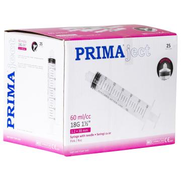 Seringi 50/60 ml cu filet si ac 18G - Prima - 25 buc.
