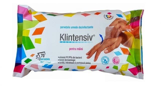 Servetele dezinfectante pentru maini Klintensiv - 70 buc