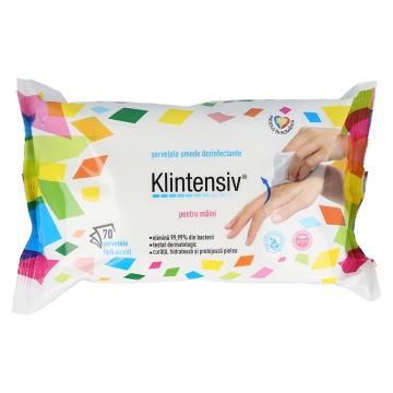 Servetele dezinfectante pentru maini Klintensiv - 70 buc