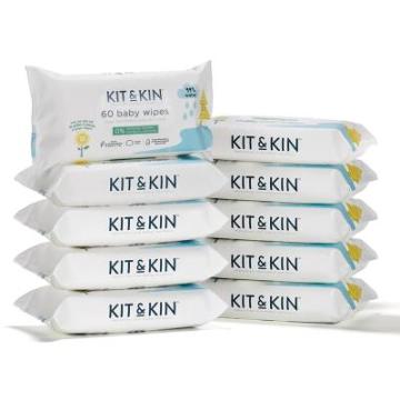 Servetele umede biodegradabile Kit&Kin, 600 de bucati