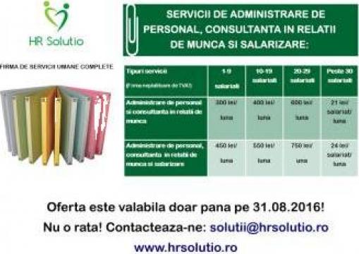 Servicii de administrare de personal si salarizare