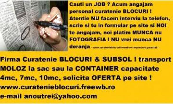 Servicii de curatenie in subsolul blocului