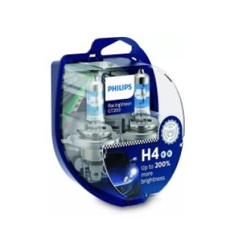Set 2 becuri far H4 60/55W 12V Racing Vision GT200 Philips