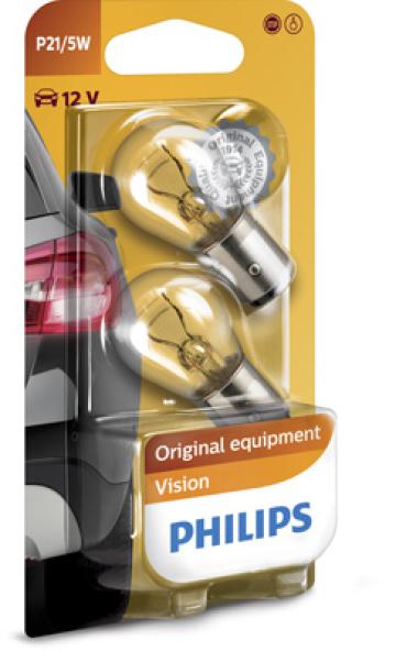 Set 2 becuri semnalizare P21/5W 12V (blister) Philips