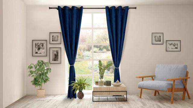 Set 2 draperii catifea 140x270 cm - albastre