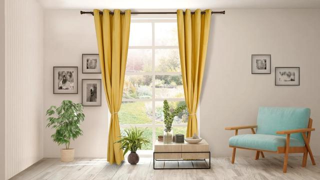 Set 2 draperii catifea 140x270 cm - galbene