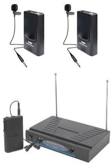 Set 2 microfoane wireless lavaliera cu receiver NC-210