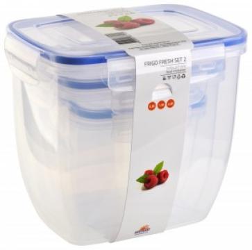 Set 3 cutii alimente dreptunghiulare Frigo Fresh