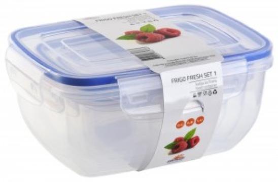 Set 3 cutii alimente dreptunghiulare Frigo Fresh