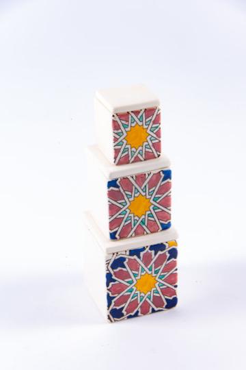 Set 3 recipiente condimente floare stea