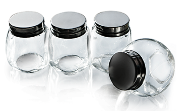 Set 4 borcane sticla pentru condimente, Raki Top, 4x210ml