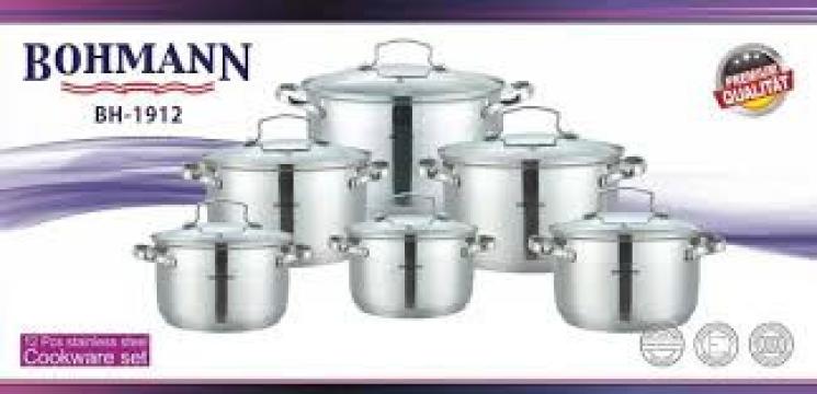Set 6 oale bohmann BH-1912, manere inox, capace sticla