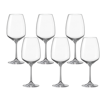 Set 6 pahare pentru vin Bohemia Cristal Giselle 560ml