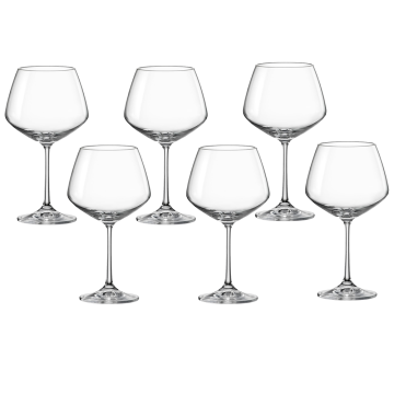 Set 6 pahare pentru vin Bohemia Cristal Giselle 580ml