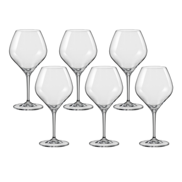 Set 6 pahare vin rosu Bohemia Cristal Amoroso 450ml