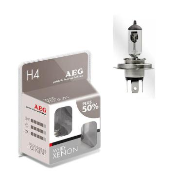 Set becuri auto AEG H4 White Xenon Plus 50%