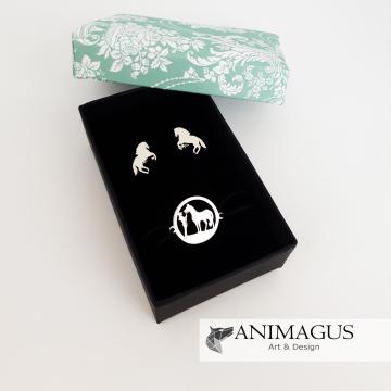 Set bijuterii Horse & Girl - argint 925