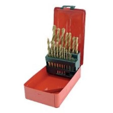 Set burghie metal HSS titanate in cutie 1-10mm - 19 P.